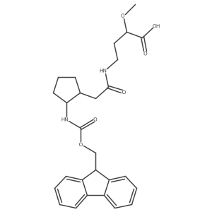 rac-4-{2-[(1R,2S)-2-({[(9H-fluoren-9-yl)methoxy]carbonyl}amino)cyclopentyl]acetamido}-2-methoxybutanoic acid结构式
