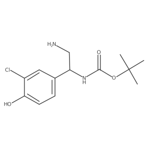 tert-butyl N-[2-amino-1-(3-chloro-4-hydroxyphenyl)ethyl]carbamate结构式