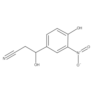 3-Hydroxy-3-(4-hydroxy-3-nitrophenyl)propanenitrile结构式