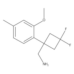 [3,3-Difluoro-1-(2-methoxy-4-methylphenyl)cyclobutyl]methanamine结构式