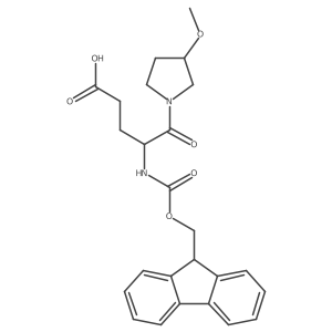 4-({[(9H-fluoren-9-yl)methoxy]carbonyl}amino)-5-[(3R)-3-methoxypyrrolidin-1-yl]-5-oxopentanoic acid结构式