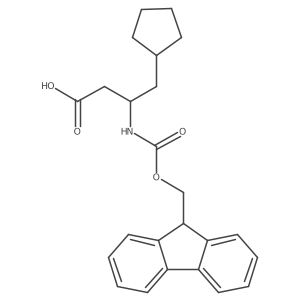 (3S)-4-cyclopentyl-3-{[(9H-fluoren-9-ylmethoxy)carbonyl]amino}butanoic acid结构式