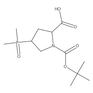(2R,4R)-4-Dimethylphosphoryl-1-[(2-methylpropan-2-yl)oxycarbonyl]pyrrolidine-2-carboxylic acid Structure