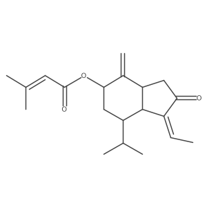 (1Z,3aR,5R,7S,7aS)-1-Ethylideneoctahydro-4-methylene-7-(1-methylethyl)-2-oxo-1H-inden-5-yl 3-methyl-2-butenoate结构式