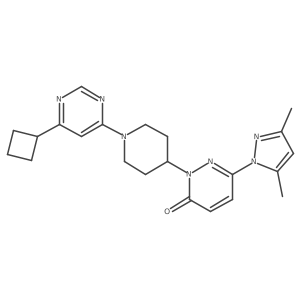 2-[1-(6-cyclobutylpyrimidin-4-yl)piperidin-4-yl]-6-(3,5-dimethyl-1H-pyrazol-1-yl)-2,3-dihydropyridazin-3-one结构式