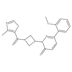 6-(2-Methoxyphenyl)-2-[1-(4-methyl-1,3-thiazole-5-carbonyl)azetidin-3-yl]-2,3-dihydropyridazin-3-one结构式