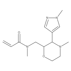 rac-N-methyl-N-{[(2R,3R)-4-methyl-3-(1-methyl-1H-pyrazol-4-yl)morpholin-2-yl]methyl}prop-2-enamide结构式