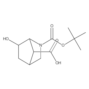 rac-(1R,4S,6S,7R)-2-[(tert-butoxy)carbonyl]-6-hydroxy-2-azabicyclo[2.2.1]heptane-7-carboxylic acid结构式