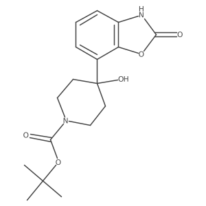 4-(2,3-Dihydro-2-oxo-7-benzoxazolyl)-4-hydroxy-1-piperidinecarboxylic acid 1,1-dimethylethyl ester结构式