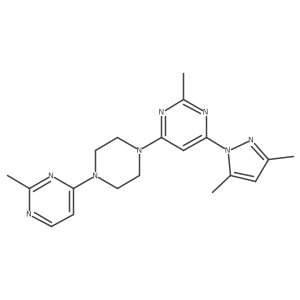 4-(3,5-dimethyl-1H-pyrazol-1-yl)-2-methyl-6-[4-(2-methylpyrimidin-4-yl)piperazin-1-yl]pyrimidine结构式