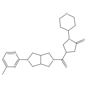 4-[5-(4-Methylpyrimidin-2-yl)-octahydropyrrolo[3,4-c]pyrrole-2-carbonyl]-1-(oxan-4-yl)pyrrolidin-2-one结构式