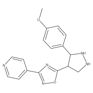 5-[3-(4-Methoxyphenyl)pyrazolidin-4-yl]-3-pyridin-4-yl-1,2,4-oxadiazole结构式