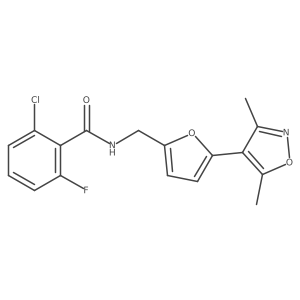 2-chloro-N-{[5-(3,5-dimethyl-1,2-oxazol-4-yl)furan-2-yl]methyl}-6-fluorobenzamide结构式