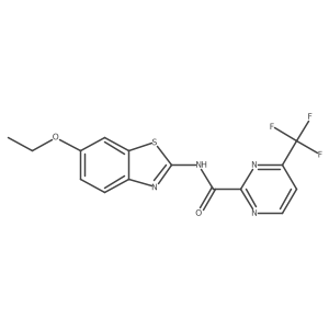 N-(6-ethoxy-1,3-benzothiazol-2-yl)-4-(trifluoromethyl)pyrimidine-2-carboxamide结构式