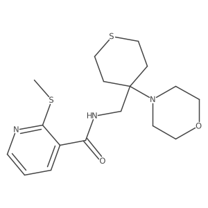 2-(methylsulfanyl)-N-{[4-(morpholin-4-yl)thian-4-yl]methyl}pyridine-3-carboxamide Structure