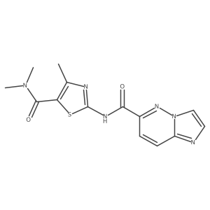 2-{imidazo[1,2-b]pyridazine-6-amido}-N,N,4-trimethyl-1,3-thiazole-5-carboxamide结构式