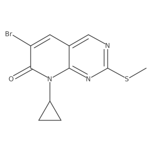 6-Bromo-8-cyclopropyl-2-(methylthio)pyrido[2,3-D]pyrimidin-7(8H)-one结构式