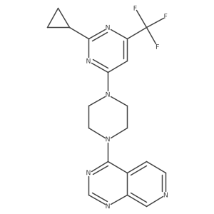 2-Cyclopropyl-4-(4-{pyrido[3,4-d]pyrimidin-4-yl}piperazin-1-yl)-6-(trifluoromethyl)pyrimidine结构式