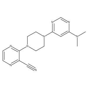 3-{4-[6-(Dimethylamino)pyrimidin-4-yl]piperazin-1-yl}pyrazine-2-carbonitrile Structure
