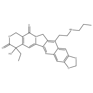 5-Ethyl-5-hydroxy-14-[2-(propylamino)ethyl]-7,18,20-trioxa-11,24-diazahexacyclo[11.11.0.02,11.04,9.015,23.017,21]tetracosa-1(24),2,4(9),13,15,17(21),22-heptaene-6,10-dione结构式