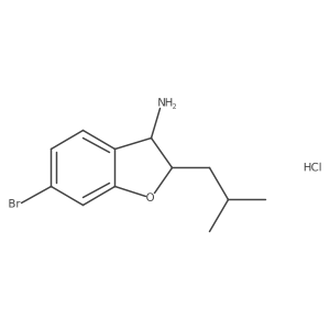 6-Bromo-2-(2-methylpropyl)-2,3-dihydro-1-benzofuran-3-amine hydrochloride Structure