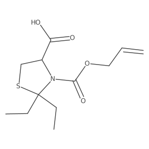 2,2-Diethyl-3-[(prop-2-en-1-yloxy)carbonyl]-1,3-thiazolidine-4-carboxylic acid结构式