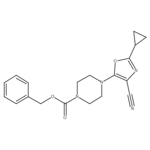 Benzyl 4-(4-cyano-2-cyclopropyl-1,3-oxazol-5-yl)piperazine-1-carboxylate结构式