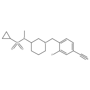 N-{1-[(4-cyano-2-fluorophenyl)methyl]piperidin-3-yl}-N-methylcyclopropanesulfonamide结构式