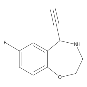 5-Ethynyl-7-fluoro-2,3,4,5-tetrahydro-1,4-benzoxazepine结构式