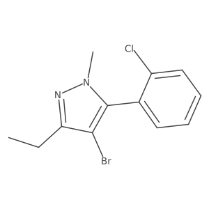 4-bromo-5-(2-chlorophenyl)-3-ethyl-1-methyl-1H-pyrazole结构式