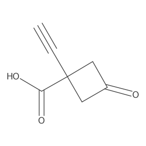 1-Ethynyl-3-oxocyclobutane-1-carboxylic acid结构式