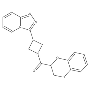 1-(2,3-Dihydro-1,4-benzodioxine-2-carbonyl)-3-{[1,2,4]triazolo[4,3-a]pyridin-3-yl}azetidine结构式