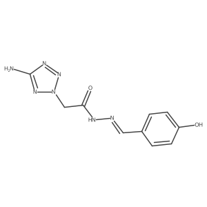 2-(5-aminotetrazol-2-yl)-N-[(E)-(4-hydroxyphenyl)methylideneamino]acetamide Structure
