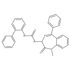 1-{[1,1'-biphenyl]-2-yl}-3-(1-methyl-2-oxo-5-phenyl-2,3-dihydro-1H-1,4-benzodiazepin-3-yl)urea结构式