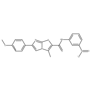 6-(4-methoxyphenyl)-3-methyl-N-(3-nitrophenyl)imidazo[2,1-b][1,3]thiazole-2-carboxamide结构式