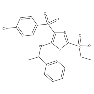 4-(4-chlorobenzenesulfonyl)-2-(ethanesulfonyl)-N-(1-phenylethyl)-1,3-thiazol-5-amine Structure