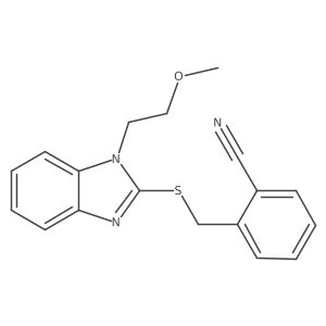2-[[[1-(2-Methoxyethyl)-1H-benzimidazol-2-yl]thio]methyl]benzonitrile Structure