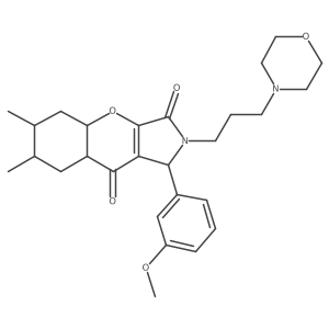 1-(3-methoxyphenyl)-6,7-dimethyl-2-(3-morpholin-4-ylpropyl)-4a,5,6,7,8,8a-hexahydro-1H-chromeno[2,3-c]pyrrole-3,9-dione Structure