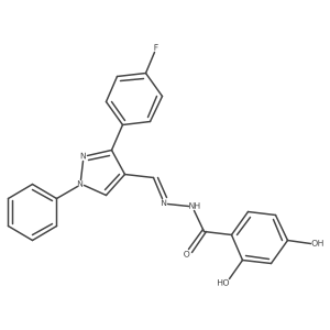 N'-((3-(4-Fluorophenyl)-1-phenyl-1H-pyrazol-4-yl)methylene)-2,4-dihydroxybenzohydrazide Structure