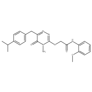 2-((4-amino-6-(4-isopropylbenzyl)-5-oxo-4,5-dihydro-1,2,4-triazin-3-yl)thio)-N-(2-methoxyphenyl)acetamide Structure