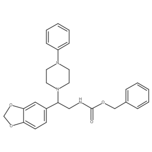Benzyl (2-(benzo[d][1,3]dioxol-5-yl)-2-(4-phenylpiperazin-1-yl)ethyl)carbamate结构式