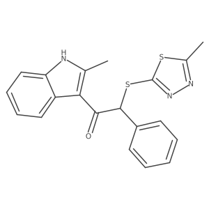 1-(2-methyl-1H-indol-3-yl)-2-[(5-methyl-1,3,4-thiadiazol-2-yl)thio]-2-phenylethanone Structure