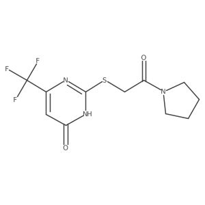 2-((2-oxo-2-(pyrrolidin-1-yl)ethyl)thio)-6-(trifluoromethyl)pyrimidin-4(3H)-one结构式