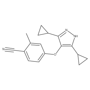 4-[(3,5-dicyclopropyl-1H-pyrazol-4-yl)oxy]-2-methylbenzonitrile Structure