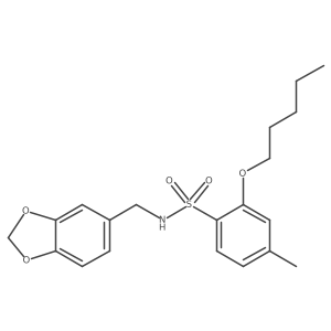 N-[(2H-1,3-benzodioxol-5-yl)methyl]-4-methyl-2-(pentyloxy)benzene-1-sulfonamide Structure