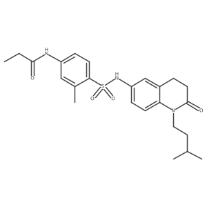N-(4-(N-(1-isopentyl-2-oxo-1,2,3,4-tetrahydroquinolin-6-yl)sulfamoyl)-3-methylphenyl)propionamide Structure