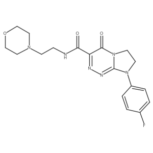 8-(4-fluorophenyl)-N-(2-morpholinoethyl)-4-oxo-4,6,7,8-tetrahydroimidazo[2,1-c][1,2,4]triazine-3-carboxamide结构式