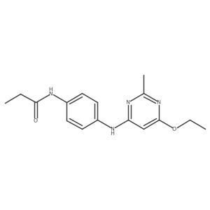 N-(4-((6-ethoxy-2-methylpyrimidin-4-yl)amino)phenyl)propionamide结构式