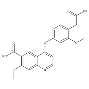 2-[4-(6-Carbamoyl-7-methoxyquinolin-4-yloxy)-2-methoxyphenyl]acetic acid Structure