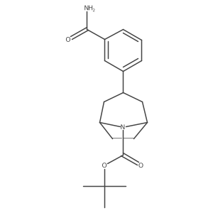 Tert-butyl 3-(3-carbamoylphenyl)-8-azabicyclo[3.2.1]octane-8-carboxylate Structure